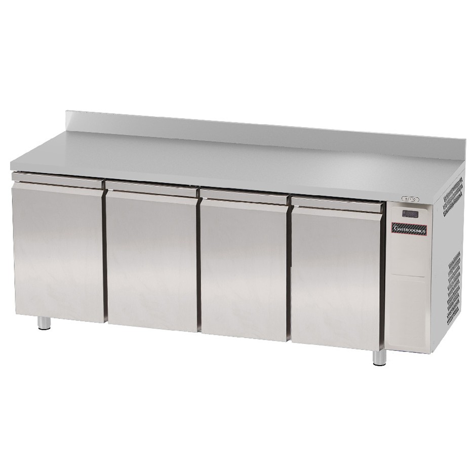 Kühltisch, 4 Türen, Aufkantung, Tiefe 700 mm, 0°C/+10°C, externer Motor, Energieklasse D