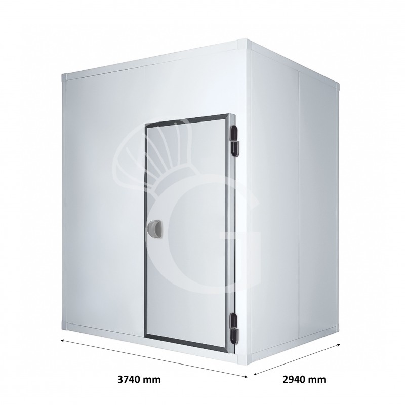 Kühlzelle, positiv, ohne Fußboden, B 3740 mm x T 2940 mm x H 2270 mm Kühlzelle, positiv, ohne Fußboden, B 3740 mm x T 2940 mm x H 2270 mm