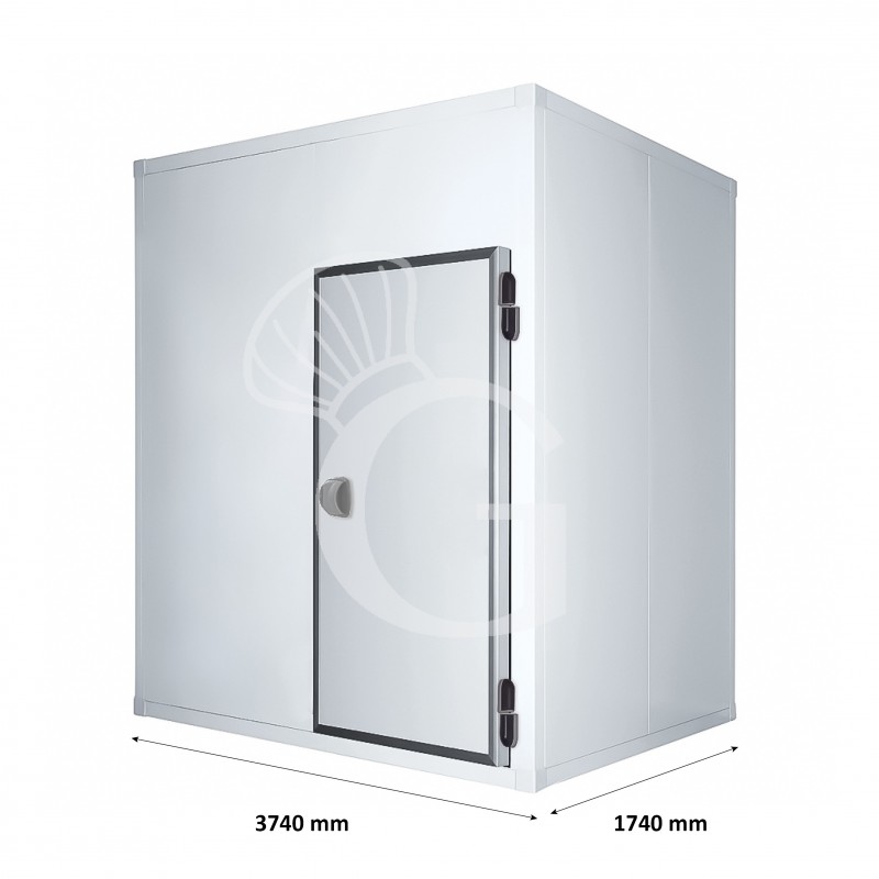 Kühlzelle, positiv, ohne Fußboden, B 3740 mm x T 1740 mm x H 2270 mm Kühlzelle, positiv, ohne Fußboden, B 3740 mm x T 1740 mm x H 2270 mm