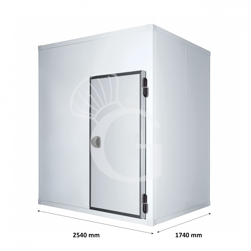 Kühlzelle, positiv, ohne Fußboden, B 2540 mm x T 1740 mm x H 2070 mm Kühlzelle, positiv, ohne Fußboden, B 2540 mm x T 1740 mm x H 2070 mm