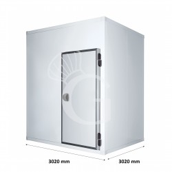Tiefkühlzelle, negativ, mit Fußboden, B 3020 mm x T 3020 mm x H 2420 mm