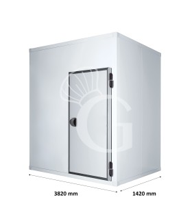 Tiefkühlzelle, negativ, mit Fußboden, B 3820 mm x T 1420 mm x H 2220 mm