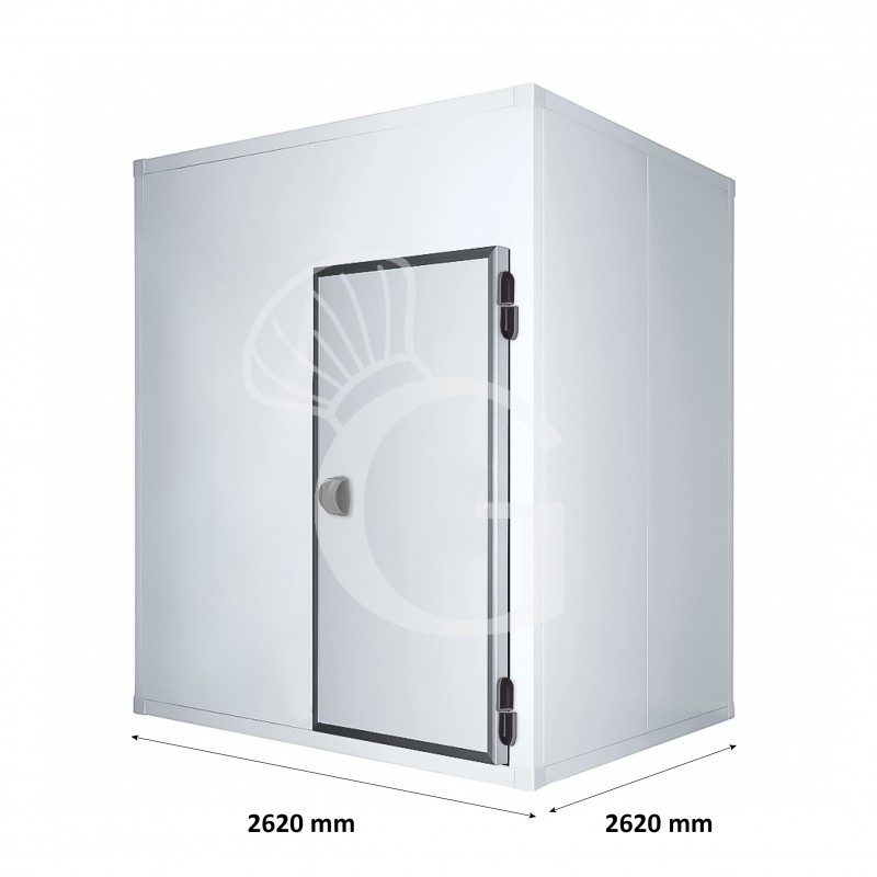 Tiefkühlzelle, negativ, mit Fußboden, B 2620 mm x T 2620 mm x H 2220 mm Tiefkühlzelle, negativ, mit Fußboden, B 2620 mm x T 2620 mm x H 2220 mm