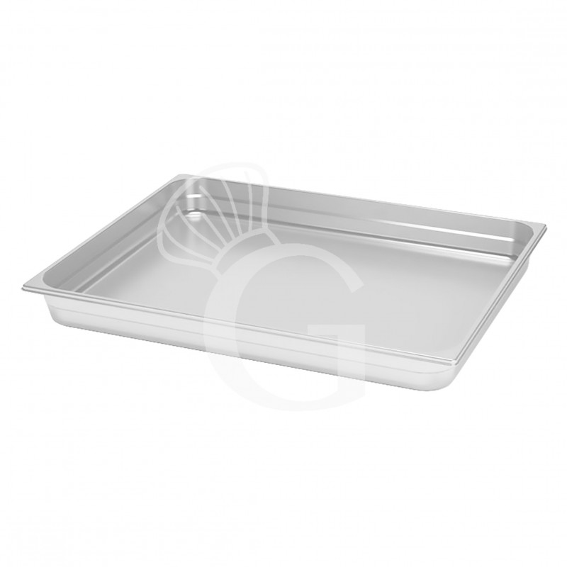 Pizzablech/Backblech GN2/3 aus Edelstahl, rechteckig, B 353 mm x 325 mm x H 20 mm