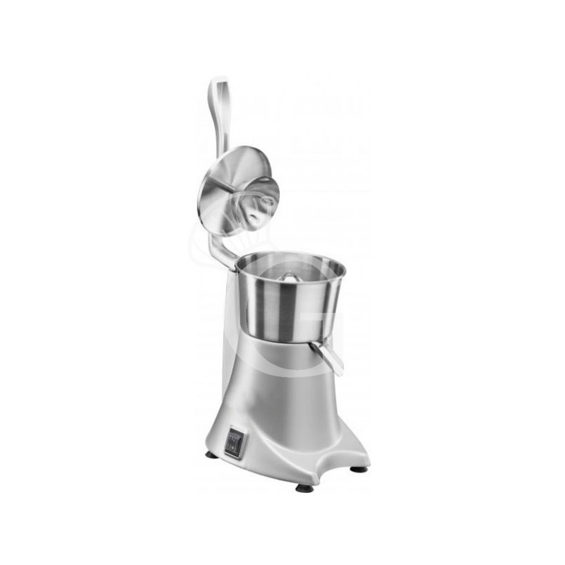 Elektro Zitruspresse aus satinierter Aluminiumlegierung, 980 U/Min, B 220 mm x T 290 mm x H 390/585 mm Elektro Zitruspresse aus satinierter Aluminiumlegierung, 980 U/Min, B 220 mm x T 290 mm x H 390/585 mm