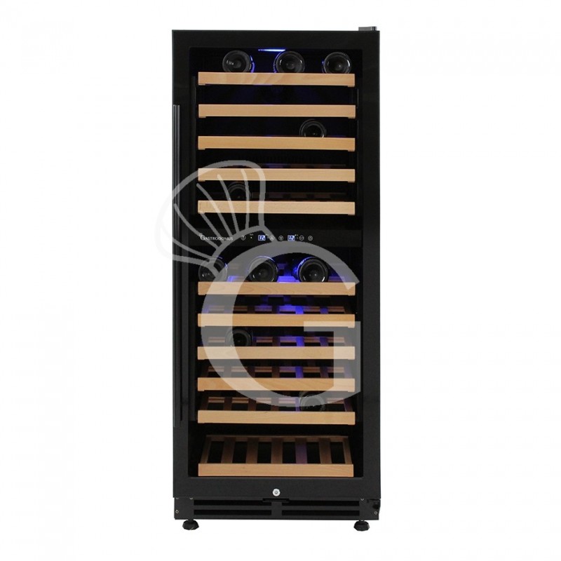 Einbau-Weinkühlschrank, (280 Liter), 2 Kühlzonen, 11 Fächer, 121 Flaschen, Temperatur +5°C/+22°C, Umluftkühlung