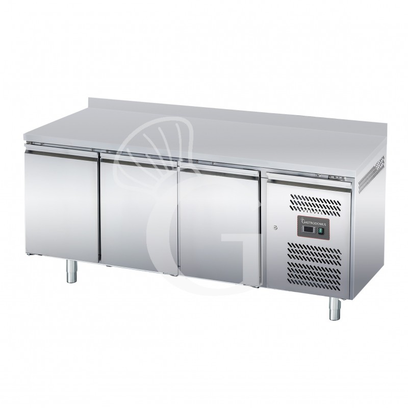 Kühltisch, 3 Türen, Aufkantung, Tiefe 600 mm,Temperatur -2°C/+8°C Kühltisch, 3 Türen, Aufkantung, Tiefe 600 mm,Temperatur -2°C/+8°C