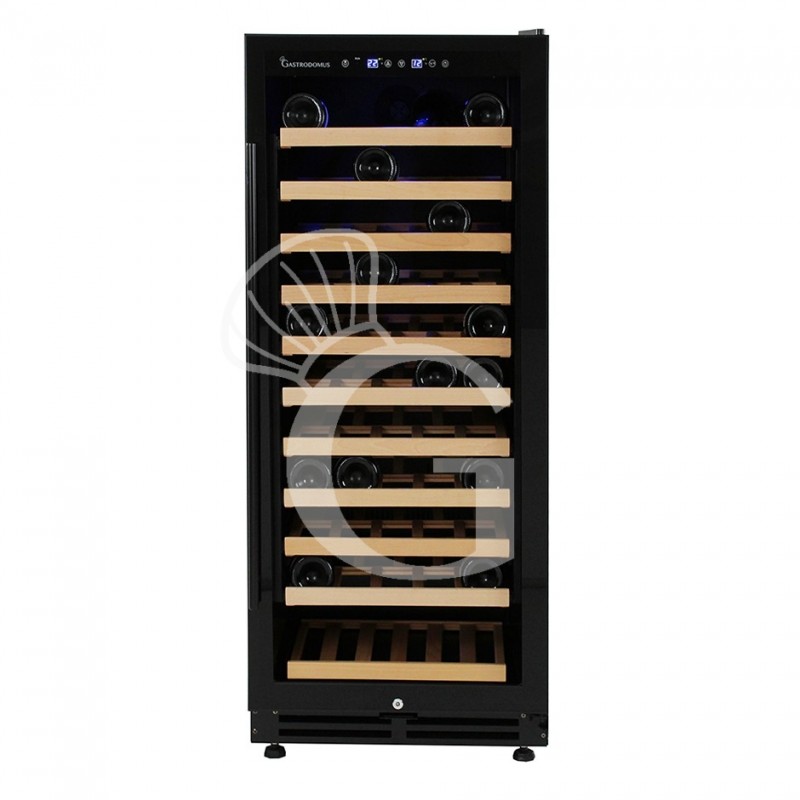 Einbau-Weinkühlschrank (280 L), 1 Kühlzone, 11 Fächer, 121 Flaschen, +5°C/+22°C, Umluftkühlung