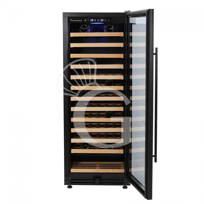 Einbau-Weinkühlschrank (288 L), 1 Kühlzone, 13 Fächer, 81 Flaschen, +5°C/+12°C, Umluftkühlung