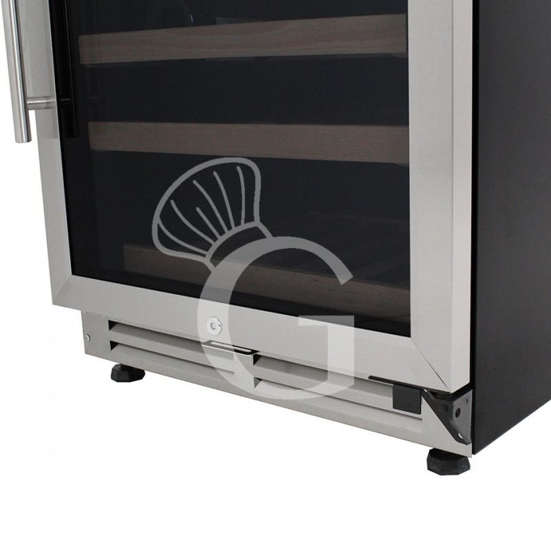 Einbau-Weinkühlschrank (280 L), 1 Kühlzone, 11 Fächer, 111 Flaschen, +5°C/+22°C, Umluftkühlung, Tür mit Edelstahlumrandung