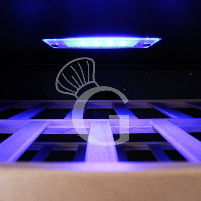 Einbau-Weinkühlschrank, (280 Liter), 2 Kühlzonen, 11 Fächer, 121 Flaschen, +5°C/+22°C, Umluftkühlung, Tür mit Edelstahlumrandung