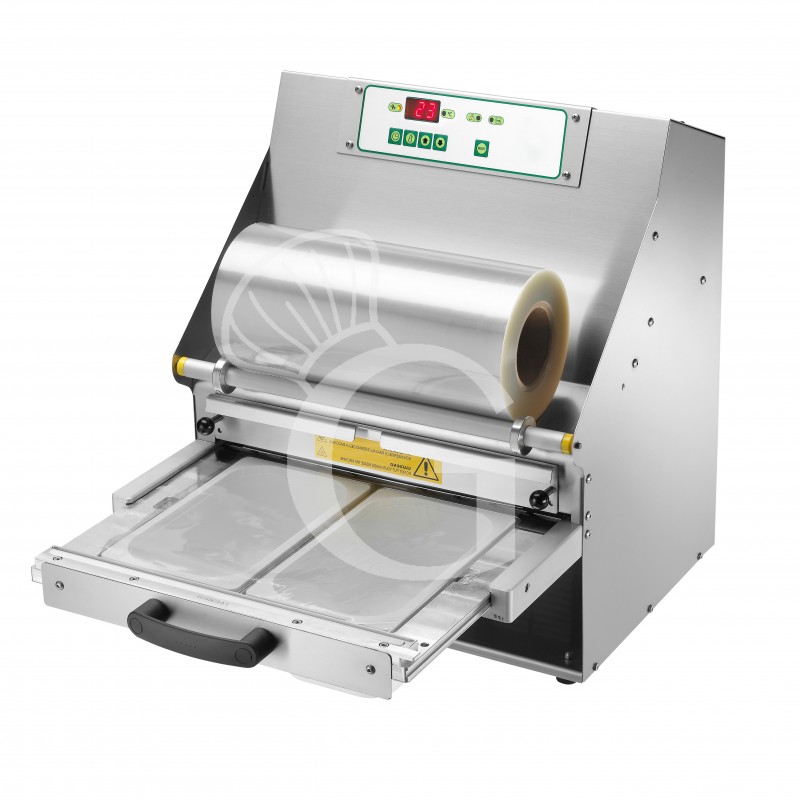 Thermoversiegelungsgerät, Edelstahl, automatische Versiegelung, Rollenbreite 380 mm, B 460 mm x T 510 mm x H 555 mm, 1,5 kW