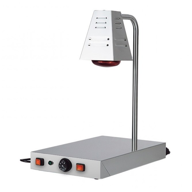 Warmhalteplatte mit Infrarot-Wärmebrücke / Wärmelampe, Edelstahl