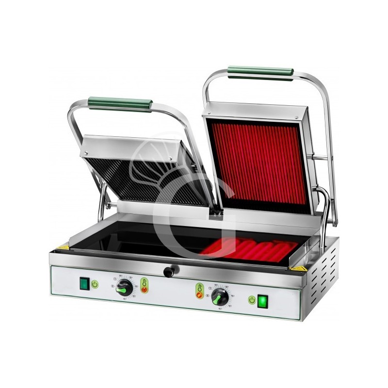 Doppel Kontaktgrill, Glaskeramik, glatt u. gerillt, B 630 mm x T 450 mm x H 190 mm