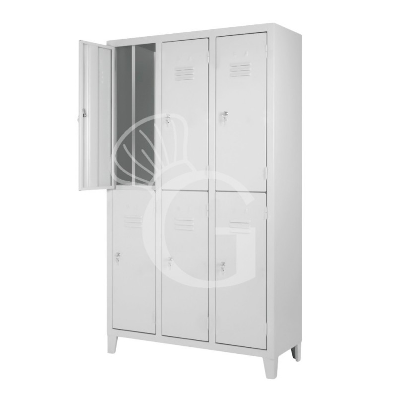 UMKLEIDSCHRANK/METALLSPIND, 6 ABTEILE MIT TRENNWAND B 1030 MM X T 350 MM X H 1800 MM UMKLEIDSCHRANK/METALLSPIND, 6 ABTEILE MIT TRENNWAND B 1030 MM X T 350 MM X H 1800 MM