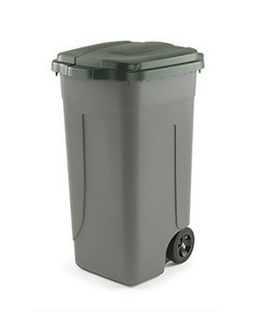 Mülleimer (80 Liter), grün/grau, Polyethylen