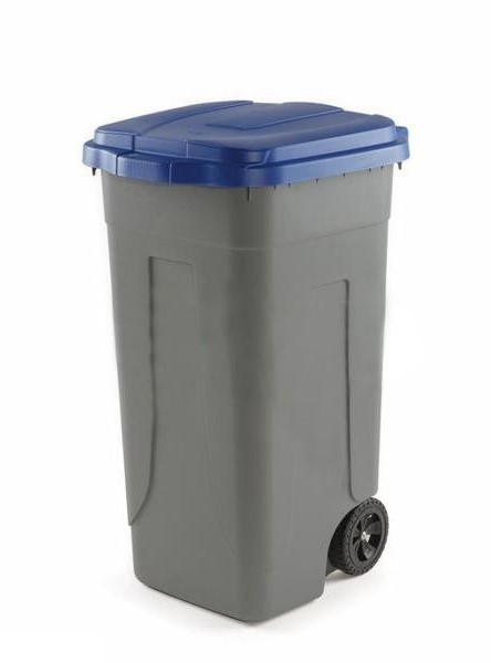 Mülleimer (80 Liter), blau/grau, Polyethylen