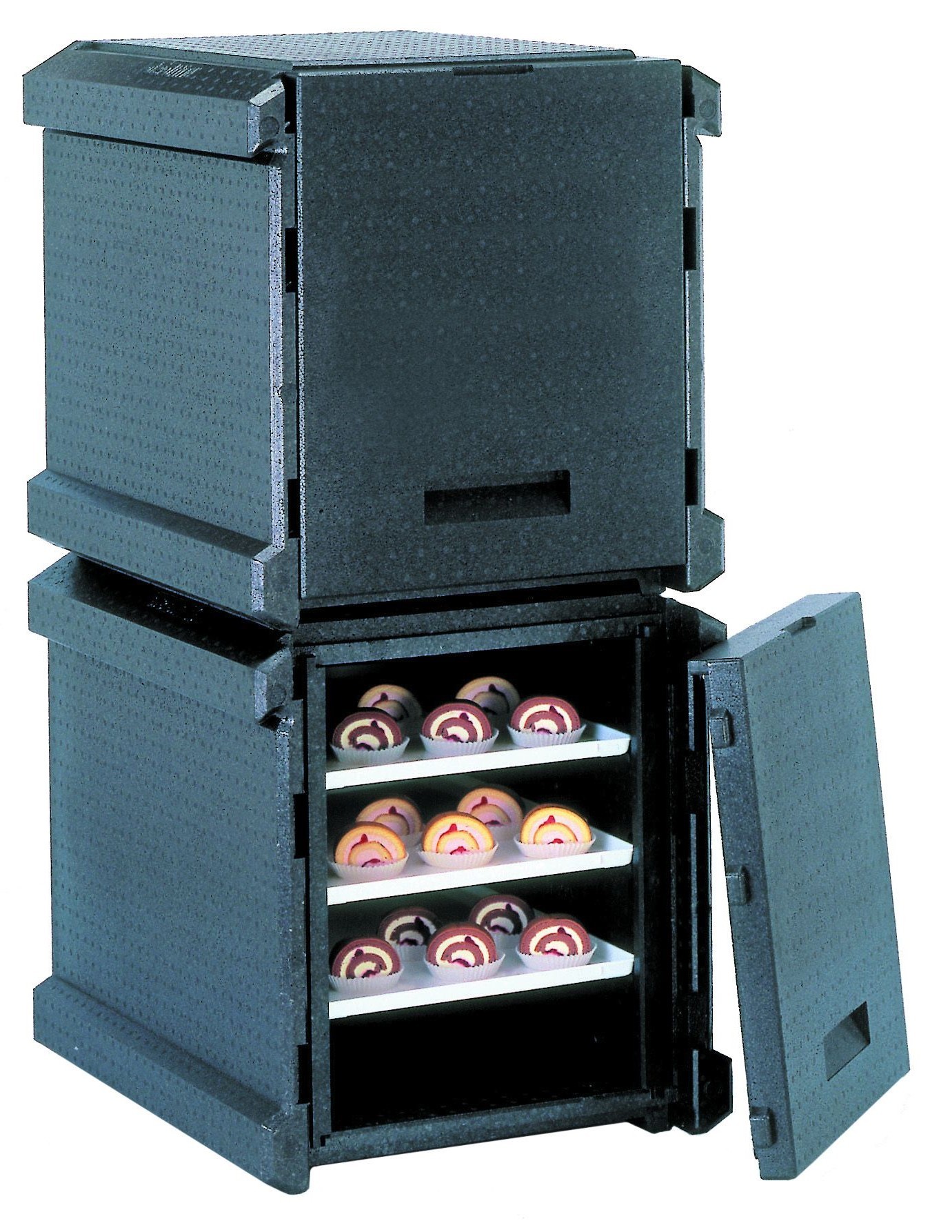 Thermobox (128 L), Frontlader, Polypropylen, für Backbleche (600x400 mm), B 720 mm x T 600 mm x 630 mm