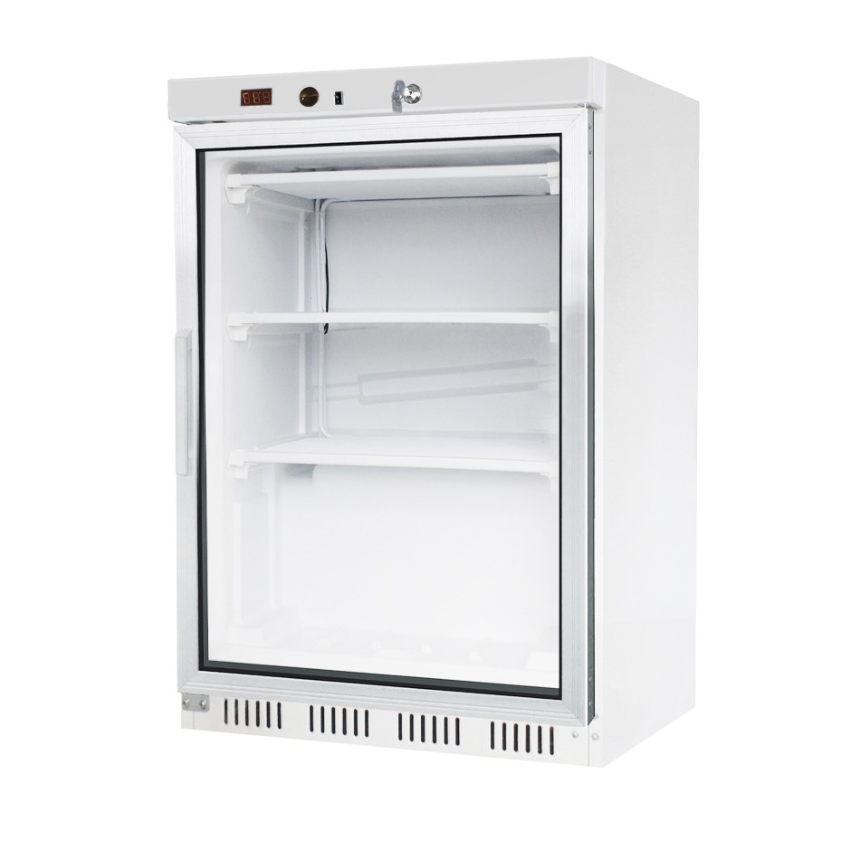 Statische Kühlvitrine mit Temperatur -18°C/-22°C - 130 LT - Glastür