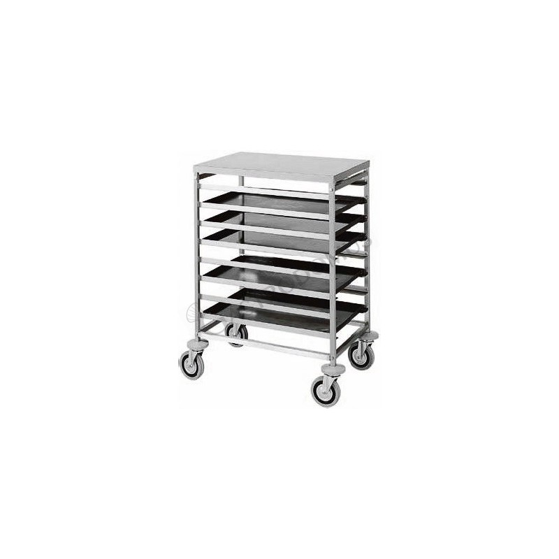 Blechwagen, 8 Bleche (800x600 mm) od. 16 Bleche (400x600 mm), B 850 mm x T 650 mm x H 940 mm Blechwagen, 8 Bleche (800x600 mm) od. 16 Bleche (400x600 mm), B 850 mm x T 650 mm x H 940 mm