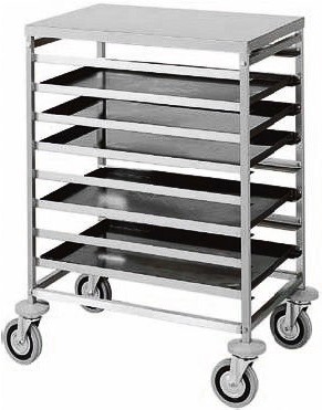 Blechwagen, 8 Bleche (800x600 mm) od. 16 Bleche (400x600 mm), B 850 mm x T 650 mm x H 940 mm