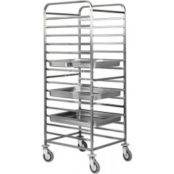 Tablettwagen/Gastronormwagen, 14 GN 1/1 Bleche, B 450 mm x T 660 mm x H 1820 mm
