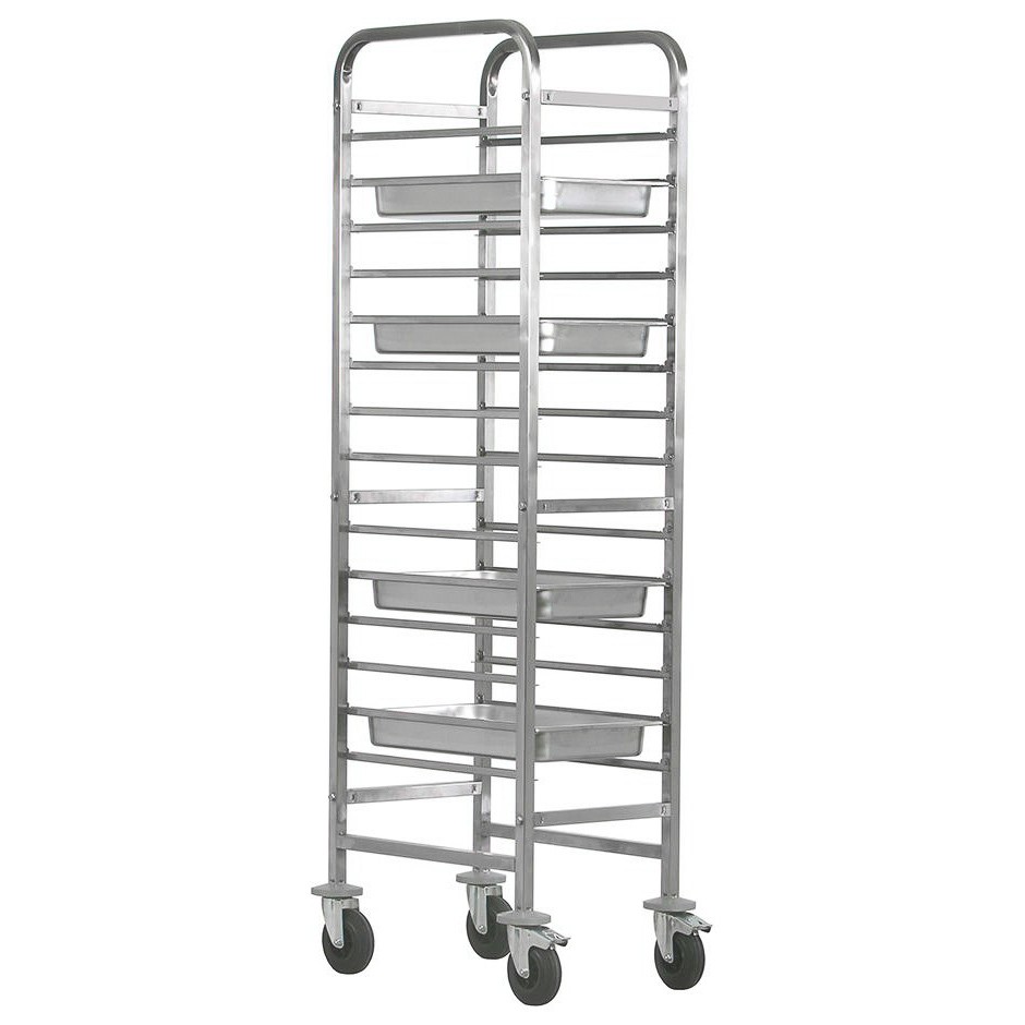 Tablettwagen/Gastronormwagen, 14 GN 1/1 Bleche, B 460 mm x T 620 mm x H 1820 mm