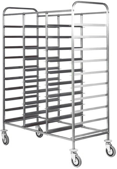 Tablettwagen/Gastronormwagen, 30 GN 1/1 Tabletts – B 1100 mm x T 620 mm x H 1750 mm