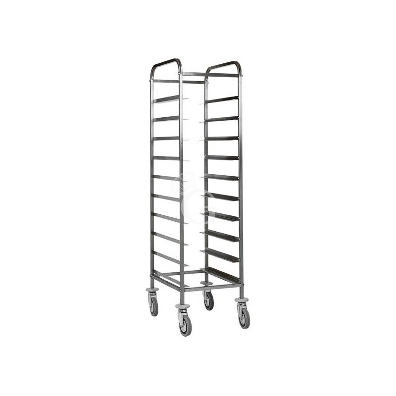 Tablettwagen/Gastronormwagen aus Edelstahl, 10 GN 1/1 Bleche, B 380 mm x T 620 mm x H 1750 mm