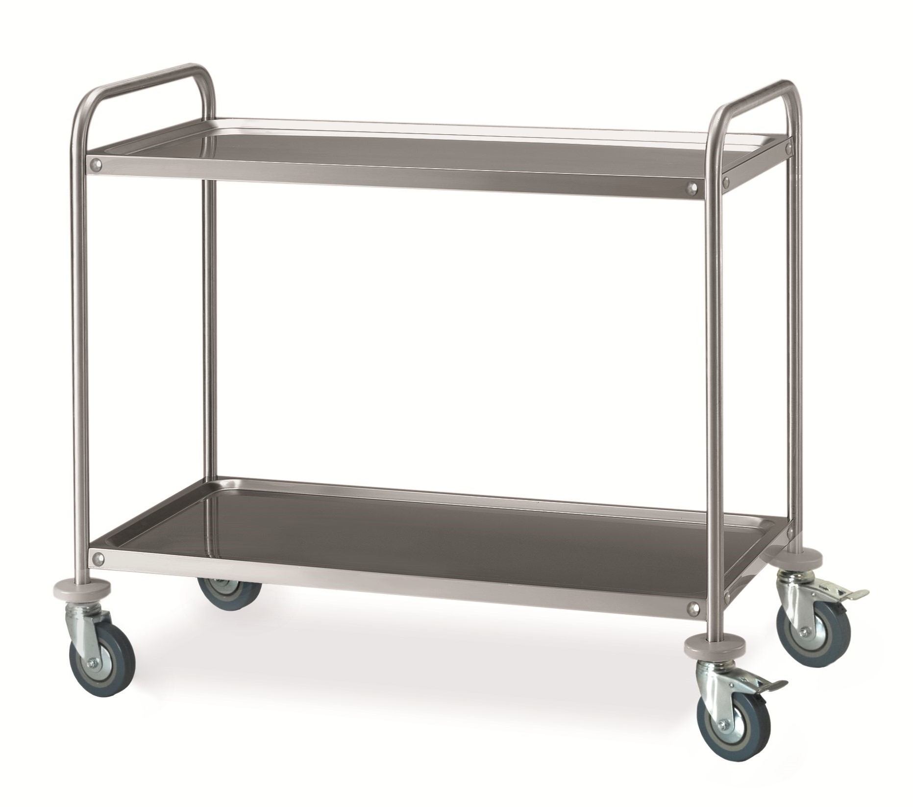 Servicewagen aus Edelstahl - 2 Etagen - 1085 x 590 x H 935 mm