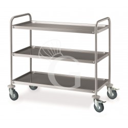 Mehrzweckwagen aus Edelstahl, 3 Fachböden, B 1085 mm x T 590 mm x H 935 mm