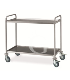 Mehrzweckwagen aus Edelstahl, 2 Fachböden, B 1285 mm x T 690 mm x H 935 mm