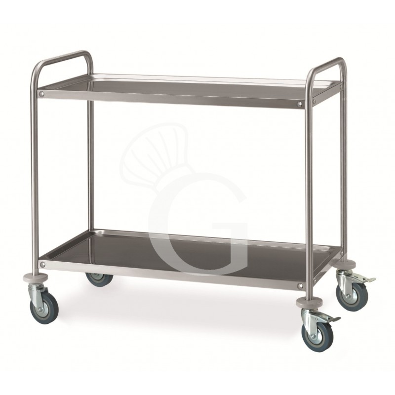 Mehrzweckwagen aus Edelstahl, 2 Fachböden, B 1285 mm x T 690 mm x H 935 mm Mehrzweckwagen aus Edelstahl, 2 Fachböden, B 1285 mm x T 690 mm x H 935 mm