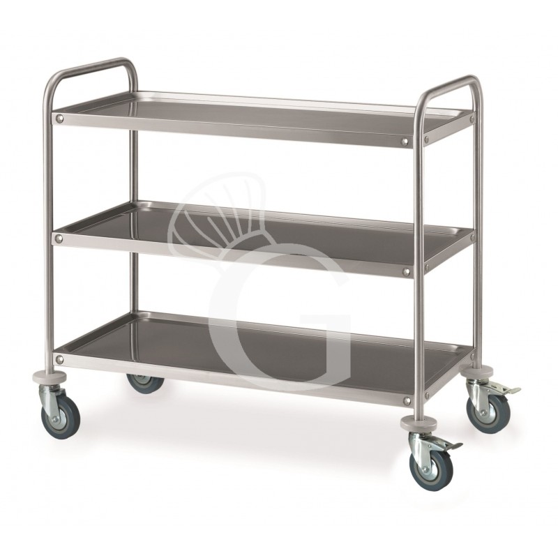 Mehrzweckwagen aus Edelstahl, 3 Fachböden, B 1085 mm x T 690 mm x H 935 mm Mehrzweckwagen aus Edelstahl, 3 Fachböden, B 1085 mm x T 690 mm x H 935 mm
