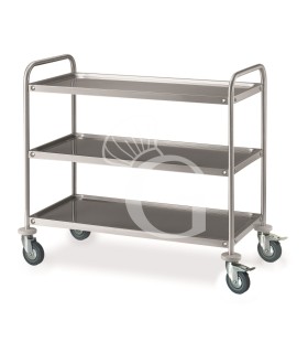 Mehrzweckwagen aus Edelstahl, 3 Fachböden, B 1285 mm x T 690 mm x H 935 mm