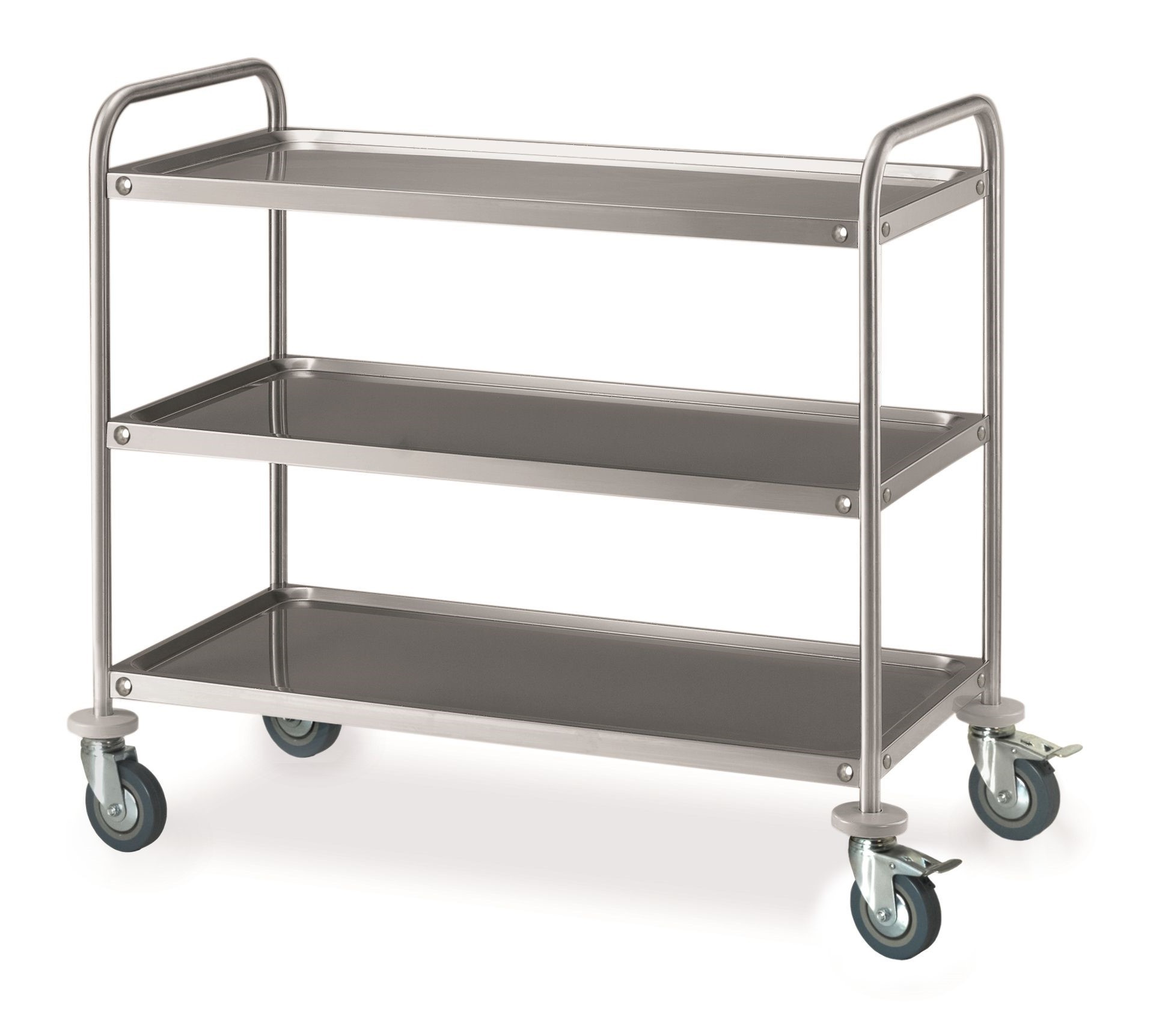 Mehrzweckwagen aus Edelstahl, 3 Fachböden, B 1285 mm x T 690 mm x H 935 mm