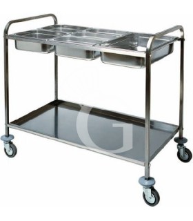 Servicewagen – Edelstahl – Behälter 3 GN 1/1 – B 110 mm x T 620 mm x H 970 mm