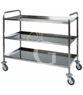 Servierwagen – Edelstahl – 3 Ablagen – B 910 mm x T 570 mm x H 960 mm