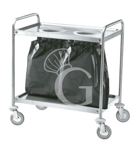 Servicewagen – Edelstahl – 2 Löcher – B 1100 mm x T 600 mm x H 940 mm