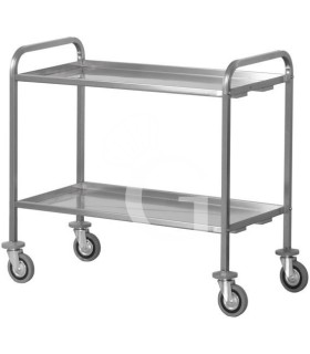 Schwerlastwagen – Edelstahl – 2 Ablagen – B 920 mm x T 670 mm x H 980 mm
