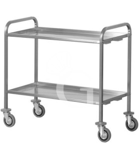 Schwerlastwagen – Edelstahl – 2 Ablagen – B 1120 mm x T 670 mm x H 980 mm