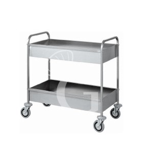 Abräumwagen – Edelstahl – 2 Wannen – B 1010 mm x T 570 mm x H 970 mm