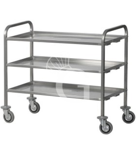 Schwerlastwagen – Edelstahl – 3 Ablagen – B 920 mm x T 670 mm x H 980 mm