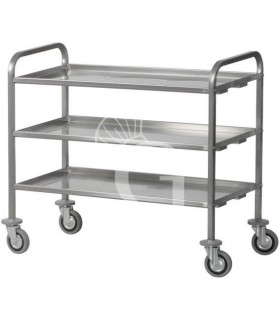 Schwerlastwagen – Edelstahl – 3 Ablagen – B 1120 mm x T 670 mm x H 980 mm