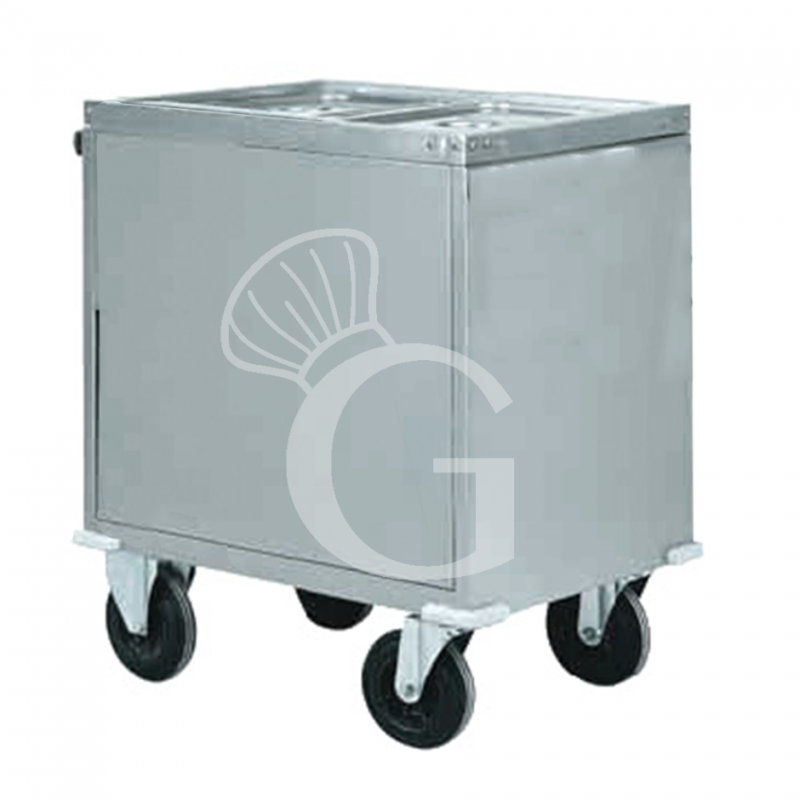Thermowagen Bain-Marie mit Unterschrank, 2 GN 1/1 Behälter, B 960 mm x T 680 mm x H 920 mm