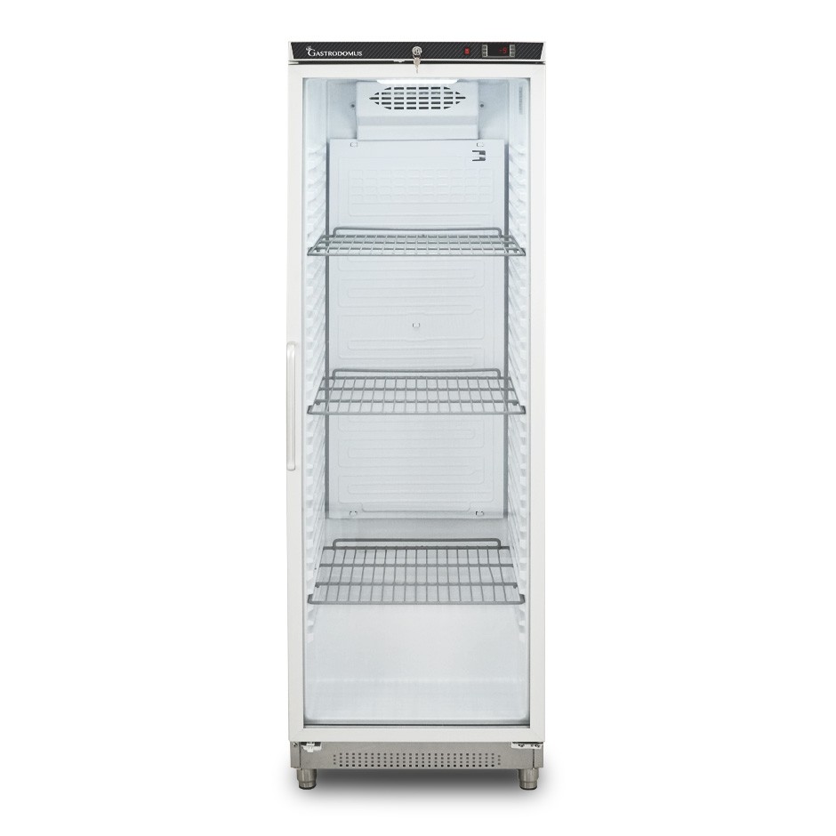 Kühlschrank (260 L), statisch, Edelstahl, Glastür, Temperatur -2°C/+8°C