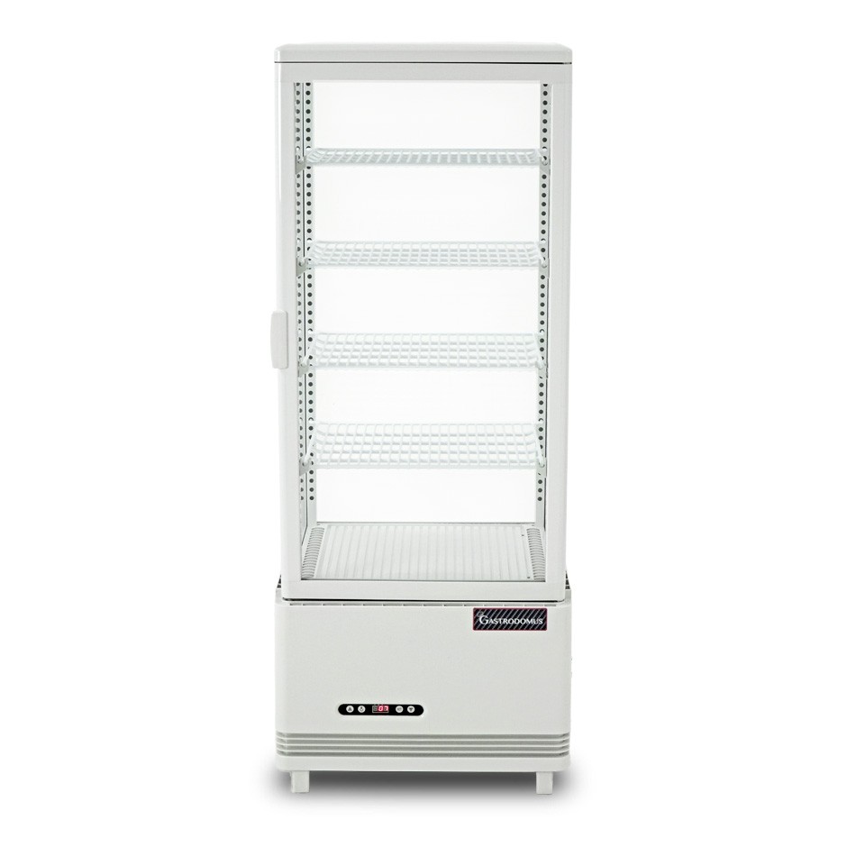 Weiße Getränke-Kühlvitrine (98 L), Umluftkühlung, Temperatur 0°C/+12°C, Display, Energieklasse C