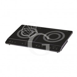 Induktionskochplatte, 2 Kochzonen, B 610 mm x T 370 mm x H 56 mm, 1800 W + 1700 W