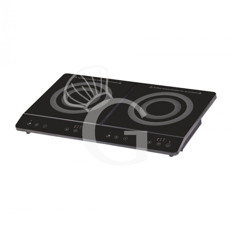 Induktionskochplatte, 2 Kochzonen, B 610 mm x T 370 mm x H 56 mm, 1800 W + 1700 W Induktionskochplatte, 2 Kochzonen, B 610 mm x T 370 mm x H 56 mm, 1800 W + 1700 W