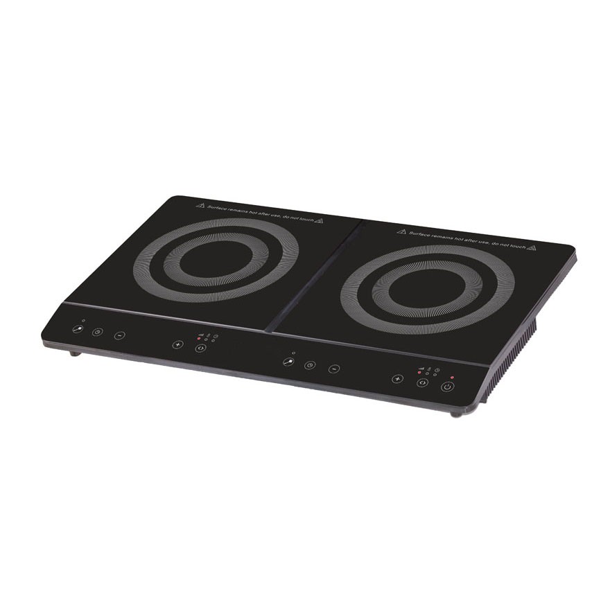 Induktionskochplatte, 2 Kochzonen, B 610 mm x T 370 mm x H 56 mm, 1800 W + 1700 W
